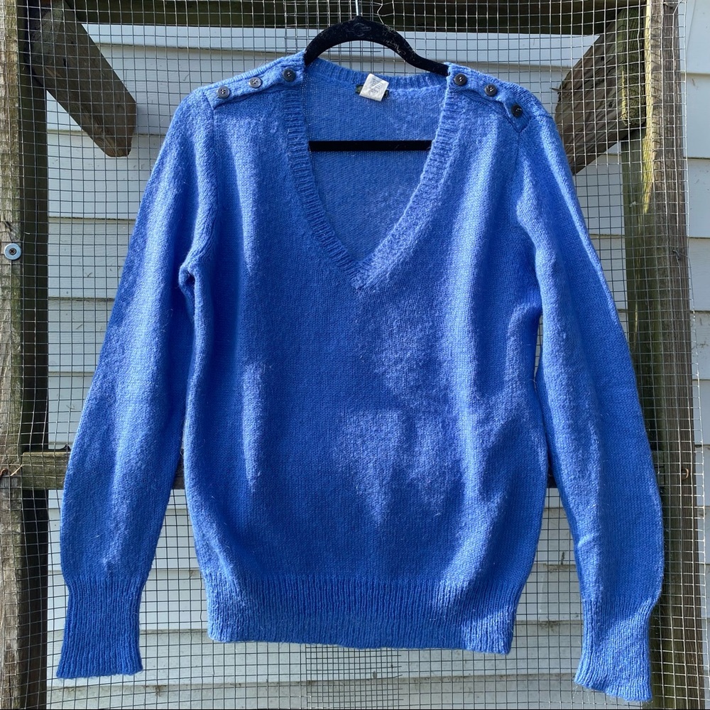 J Crew knit sweater with buttoned shoulders